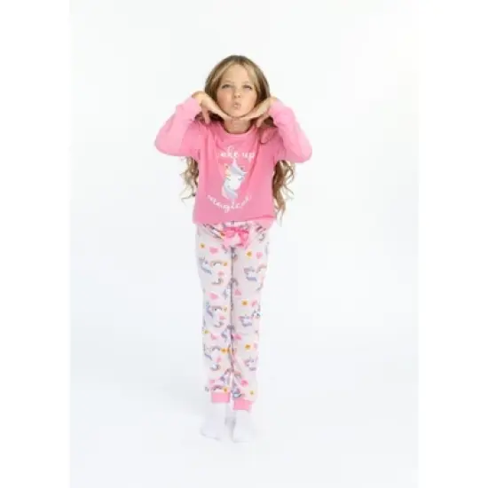 Sleep On It Girls Wake Up Magical Soft Fleece 2-Piece Pajama Sleep Set image {6}
