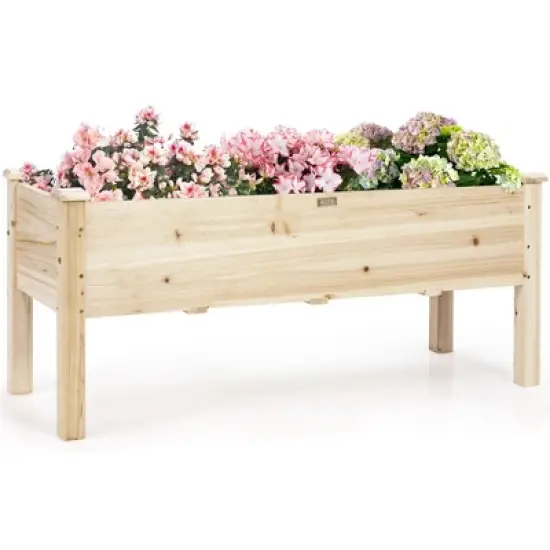 Costway Raised Garden Bed Elevated Planter Box Wood for Vegetable Flower Herb image {9}