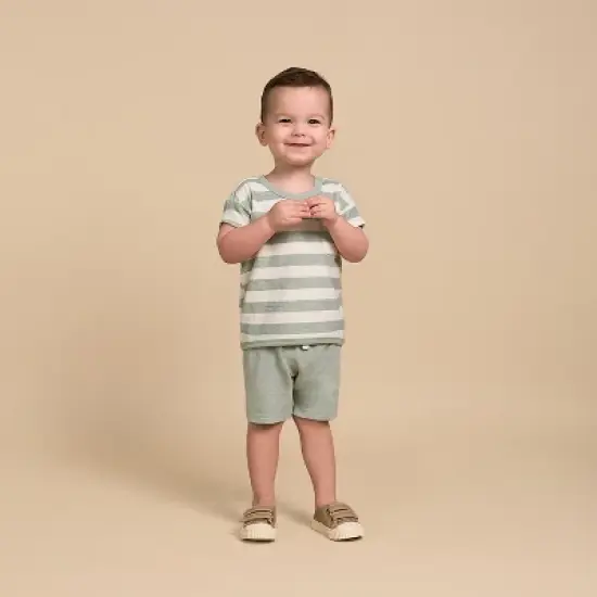 Modern Moments&trade; by Gerber Baby Boys' 2-Piece Shirt and Short Set image {2}