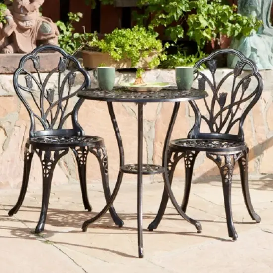 Syemin Patio Seating Sets Outdoor, Featuring Unique Design, Ideal for Chats, Perfect for Gardens, Living Spaces, Black, 17"*19"*33.75" image {5}