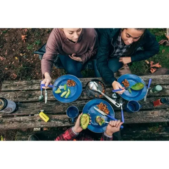Stansport Enamel Camping Tableware Set 24 Pieces Blue image {12}