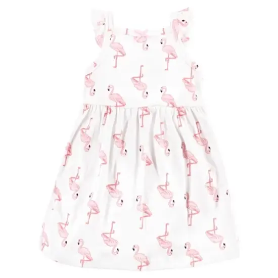 Hudson Baby Infant Girl Cotton Dresses, Flamingo Pineapple image {2}
