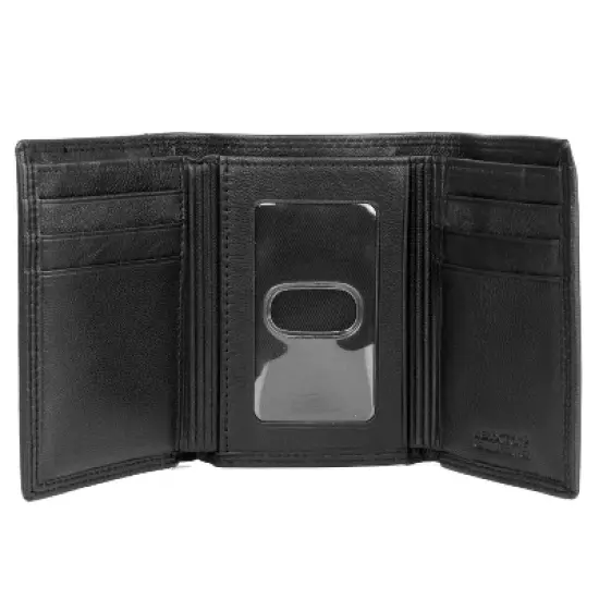 J. Buxton Emblem ID Three-Fold Leather Wallet with Removable Card Case - Black image {1}