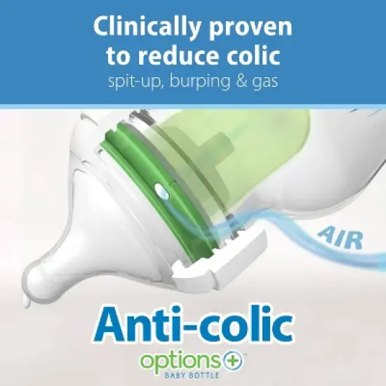 Dr. Brown's 5oz Anti-Colic Options+ Wide-Neck Baby Bottle with Level 1 Slow Flow Nipple - 0m+ image {4}