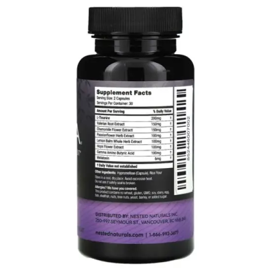 Nested Naturals Luna, Gentle Sleep Supplement with Melatonin, 60 Vegan Capsules image {1}