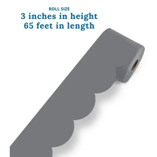 Carson Dellosa Education 65' Steel Gray Rolled Scalloped Bulletin Board Borders (1 roll) image {2}