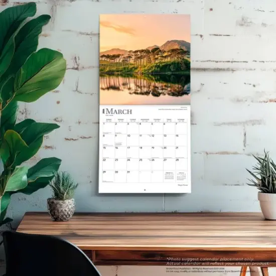 BrownTrout Magic Places 2026 12"x24" Hanging Square Wall Calendar Plastic-Free image {4}