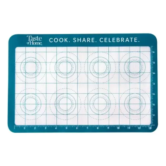 Taste of Home Small Silicone Baking Mat: Nonstick Cookie Sheet, Dishwasher-Safe, Green, 17"x12" image {5}