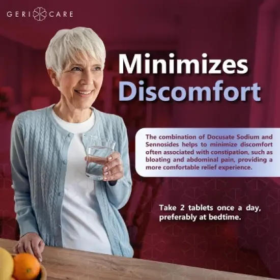 Gericare Docusate Sodium Senna 8.6mg/50mg Tablet, 1000 Ct image {2}
