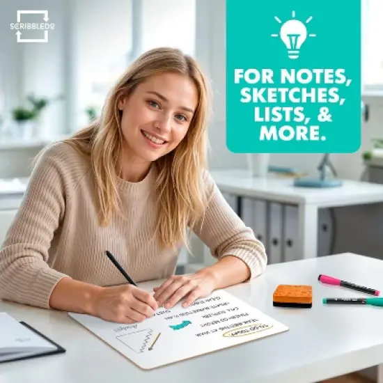 SCRIBBLEDO Small White Board Dry Erase 9"x12" Boards 2-Pack image {5}