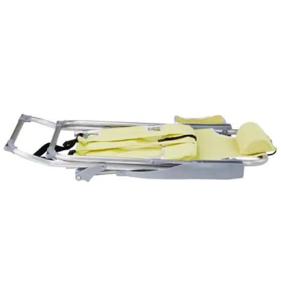 DOMETOUR Heightened Oxford Cloth Silver White Aluminum Tube Bearing 220 LBS Beach Chair Yellow image {12}