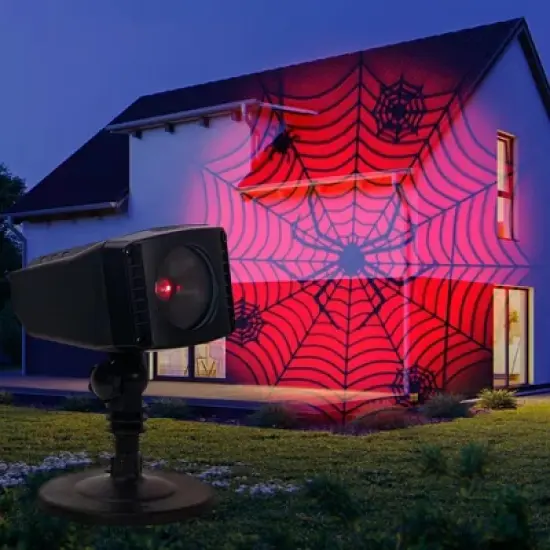 Northlight Spiderweb with Falling Spiders Halloween Outdoor Light Projector - 7" image {2}