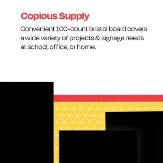 School Smart Folding Bristol Board, 9 x 12 Inches, Black, Pack of 100 image {5}