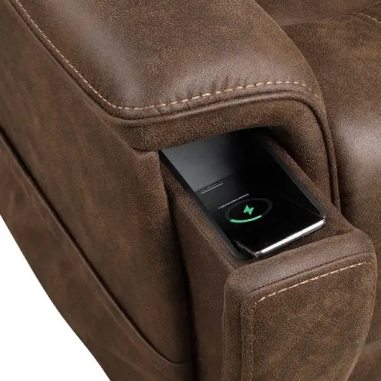 HOMES: Inside + Out Leafstorm Powered Lift Chair Recliner with Adjustable Headrest Walnut image {10}