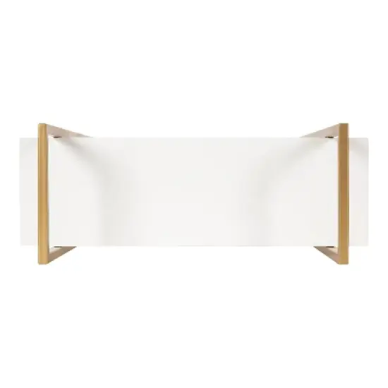 20" x 30" Leigh Wood and Metal Wall Shelf White/Gold - Kate & Laurel All Things Decor image {4}