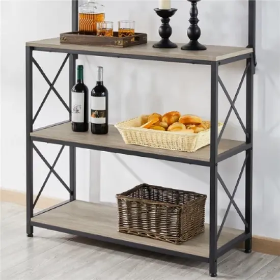 Yaheetech 63&Prime; H Kitchen Baker&rsquo;s Racks with 2 AC Outlets, 4-Tier Microwave Oven Stand image {3}