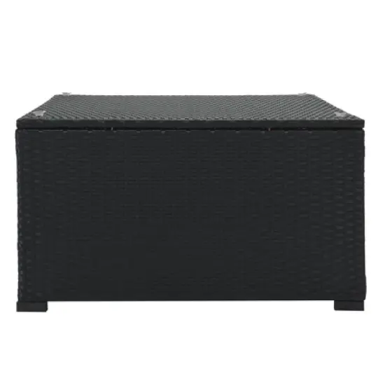 9pc Wicker Patio Sectional Seating Set with Cushions - Black/Beige - GODEER image {15}