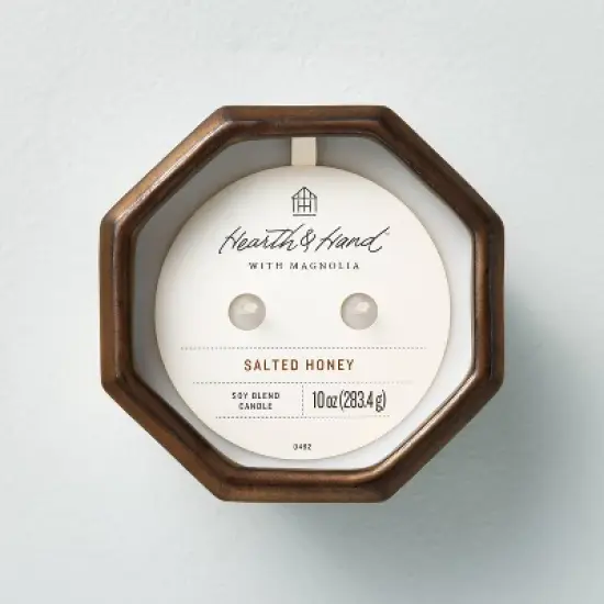 Octagonal Ceramic Salted Honey Fall Jar Candle Metallic Bronze  - Hearth & Hand&trade; with Magnolia image {2}