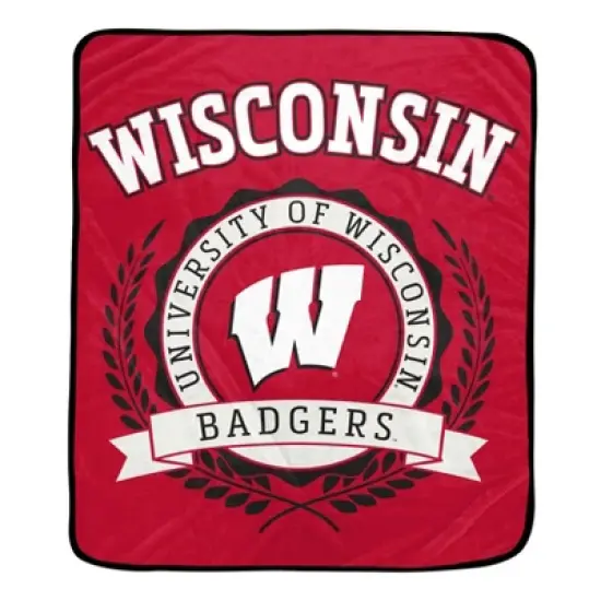NCAA Wisconsin Badgers Crest Ultra Soft Blanket image {2}