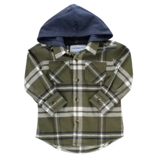 RuggedButts Oliver Plaid Hooded Button Down Shirt image {5}