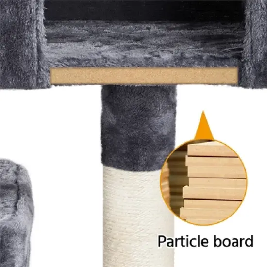 Yaheetech 33.5" Cat Condo with Plush Perch for Small Cats image {5}