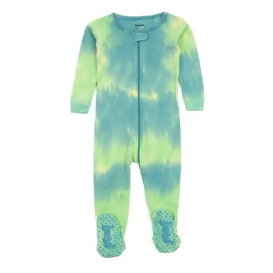 Leveret Kids Footed Cotton Tie Dye Pajama image {14}