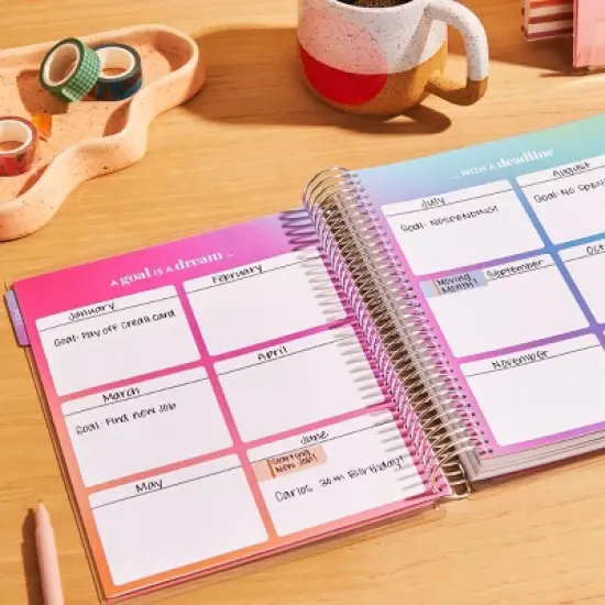 Erin Condren 2024 Planner 7"x9" Daily/Monthly Vertical Coiled Abstract Circles image {12}