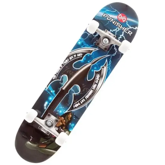 Punisher Skateboards Warrior Complete 31-Inch Skateboard with Canadian Maple, Blue image {5}