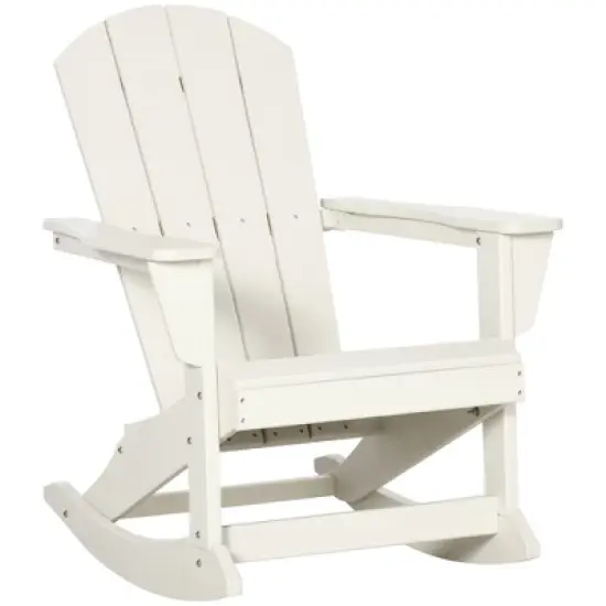 Outsunny Outdoor Rocking Chair, HDPE Adirondack Porch Rocker Chair for Garden, Patio image {8}