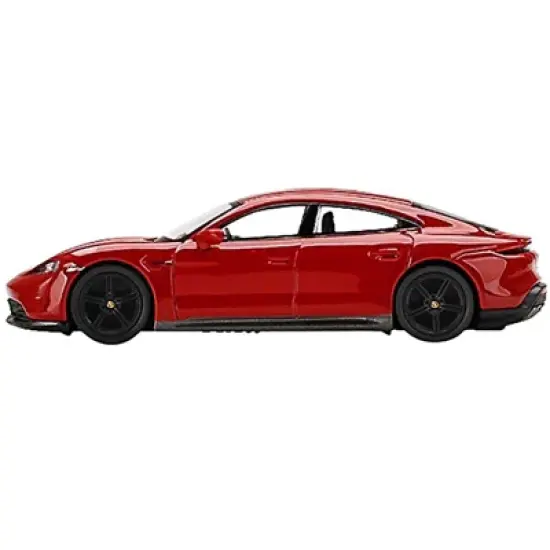 Porsche Taycan Turbo S Carmine Red Limited Edition to 2400 pieces Worldwide 1/64 Diecast Model Car by True Scale Miniatures image {1}