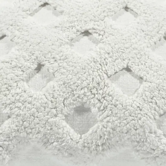 20"x20" Oversize Tufted Diagonal Family-Friendly Square Throw Pillow Cover White - Lush D&eacute;cor image {3}