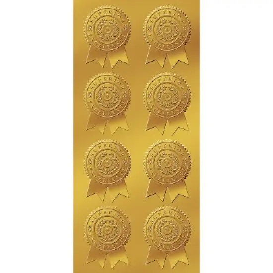 Great Papers! Star Burst Certificate Seals 2" x 1" Gold 48/Pack (903418) image {1}