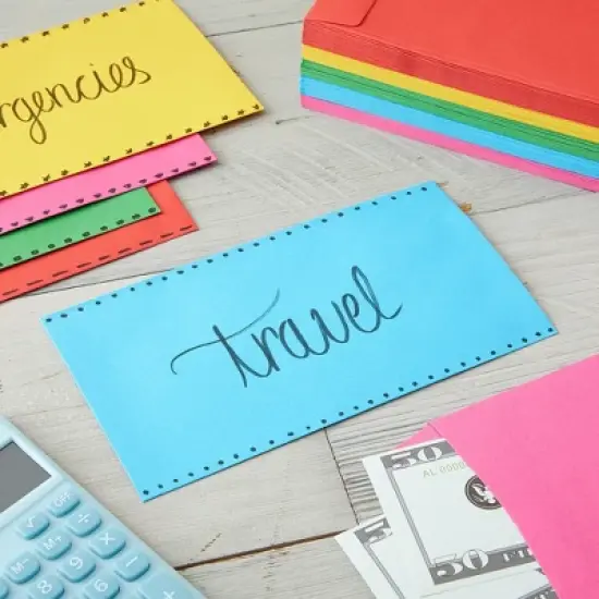 Okuna Outpost 100 Pack Colorful Money Envelopes for Cash, Payroll, Money Saving, Coins, Currency, 100GSM, 3.5x6.5 in image {1}