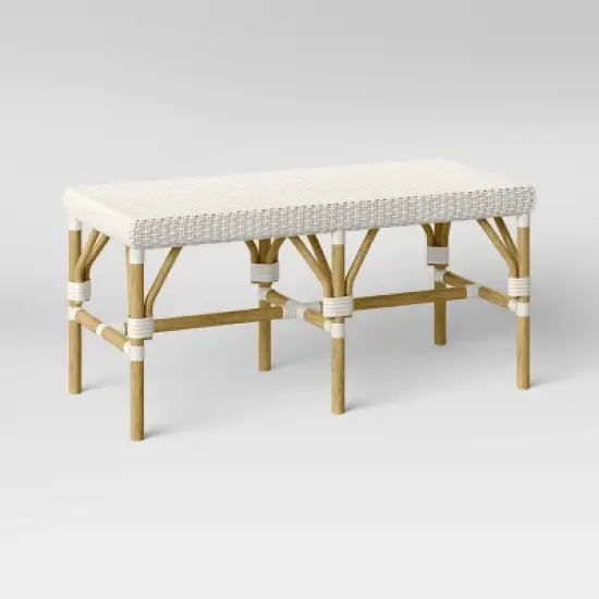 Perry Rattan Woven Bench Cream - Threshold&trade; image {2}