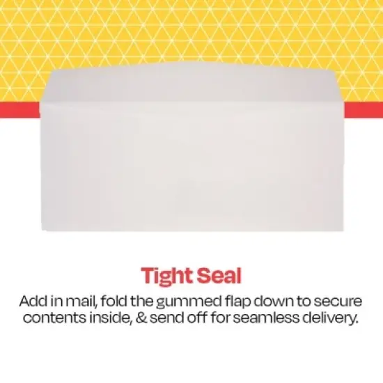 School Smart Window Envelopes with Gummed Flap Closure, No 10, White, Pack of 500 image {4}