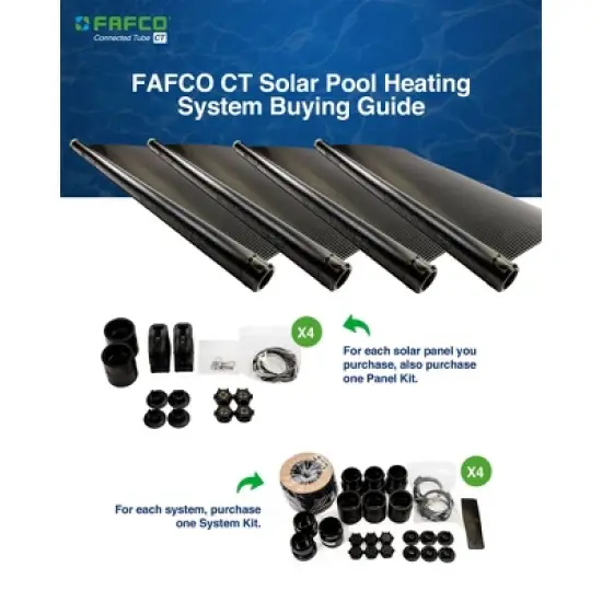 FAFCO Foot Connected Tube (CT) SunSaver Solar Powered Panel Pool Efficient Heating System with Patented Metering System and Flow Chamber image {4}