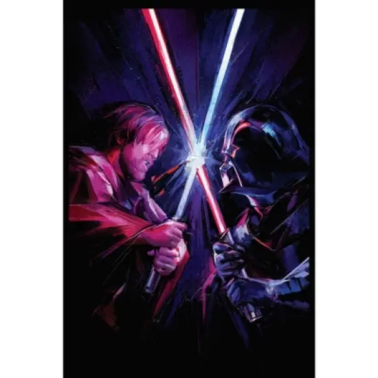 Junior's Star Wars: Obi-Wan Kenobi Vader vs Kenobi Artistic Lightsaber Duel Racerback Tank Top image {1}