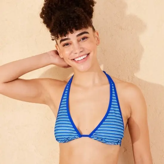 Women's Ribbed Textured Tall Triangle Bikini Top - Wild Fable&trade; image {2}