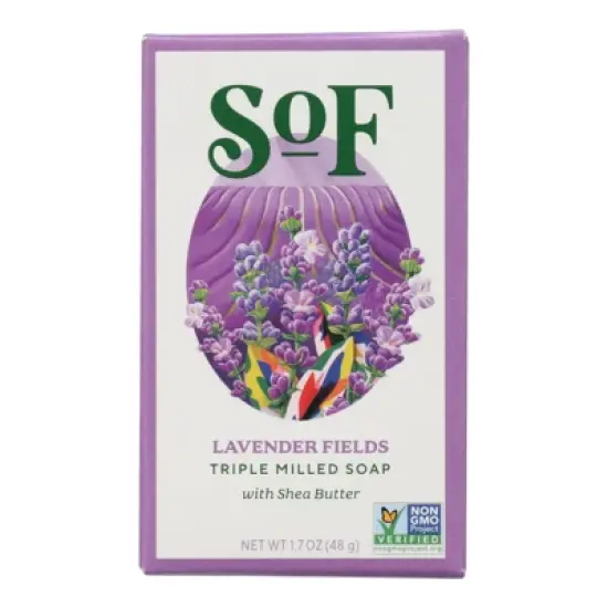 South of France Natural Body Care Lavender Fields Triple Milled Soap Travel Size - Case of 24/1.7 oz image {1}