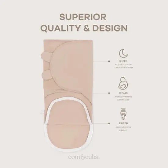 Swaddle Blankets for Baby Girl & Boy with Easy Access Zipper for Diaper Changes (Set of 3) image {2}