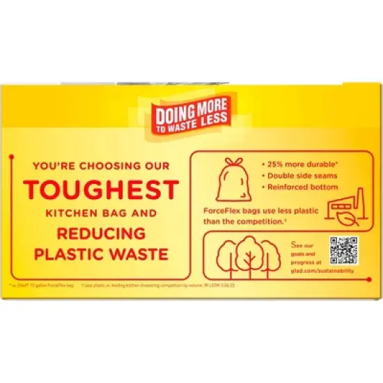 Glad ForceFlex MaxStrength Drawstring Odor Shield Trash Bags - 13gal - 45ct image {15}
