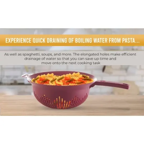 YBM Home 9.75 Inch Deep Plastic Colander (31-1130), Pack of 3 image {3}