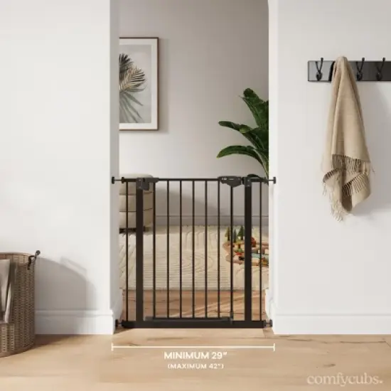Comfy Cubs Baby Safety Gate - 3 Extensions Adjustable Q195 Steel Doorway Gate,  Powder-Coated Finish image {1}