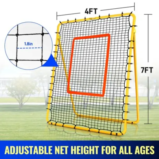 PLAYAPUT 7x4FT Volleyball Rebounder Net , Yellow image {3}