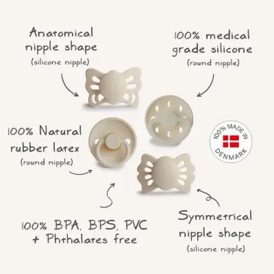 FRIGG Baby's First Pacifier Moonlight Sailing (Cream) 4-Pack image {1}