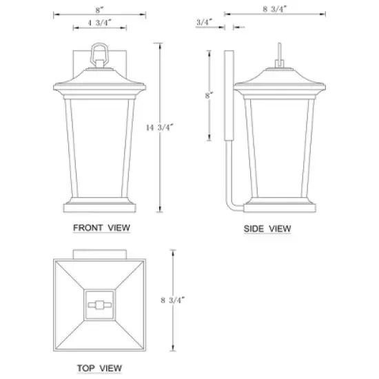 C Cattleya 1-Light Matte Black Dusk to Dawn Outdoor Wall Light with Clear Tempered Glass image {7}
