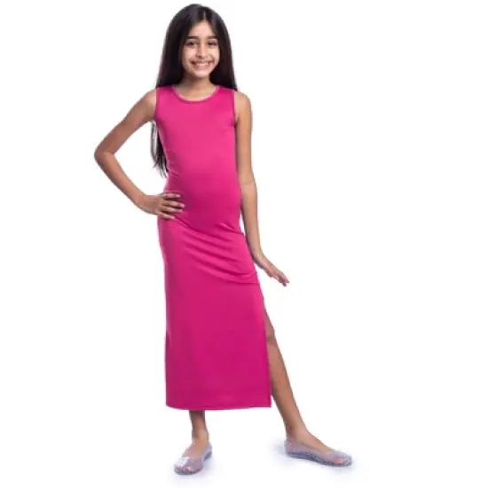 24seven Comfort Apparel Girls Side Slit Maxi Dress image {10}