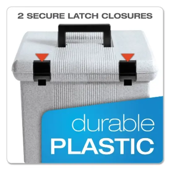 Pendaflex Portable File Boxes, Letter Files, 13.88" x 14" x 11.13", Granite image {4}