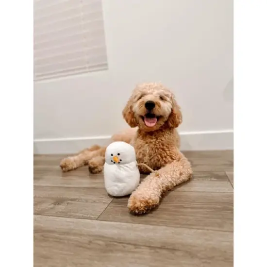 Midlee Marshmallow Snowman Dog Toy- Winter Plush Tug Tug image {2}