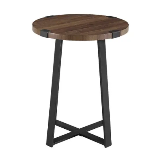 Wrightson Urban Industrial Faux Wrap Leg Round Side Table - Saracina Home image {2}